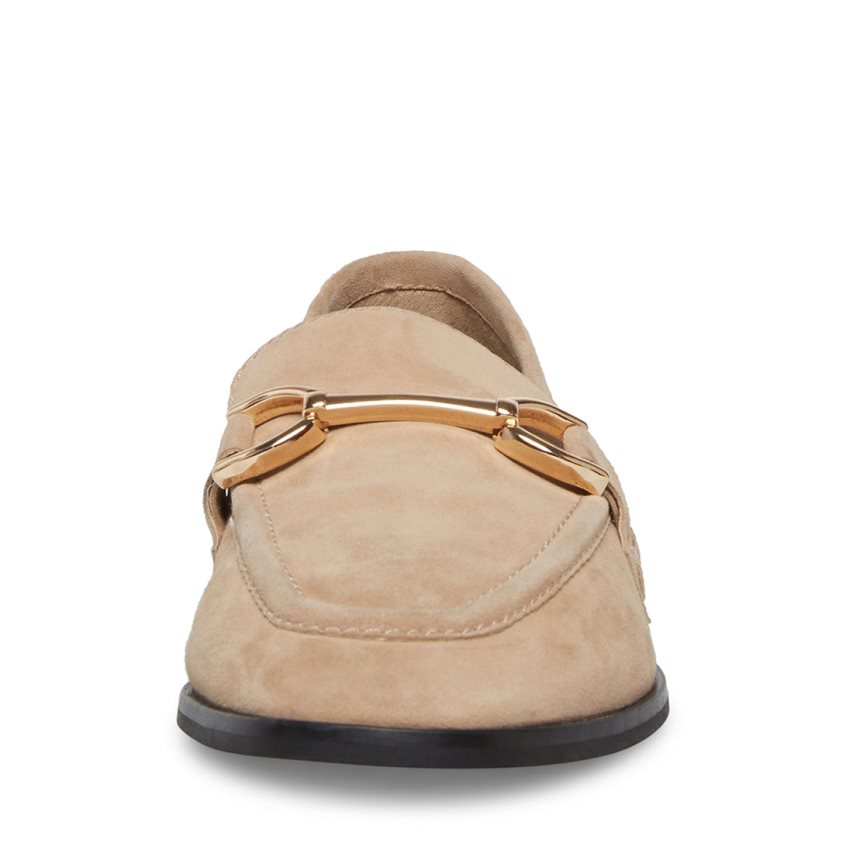 Beige Steve Madden Carrine Suede Women's Loafers | PH 596016AD